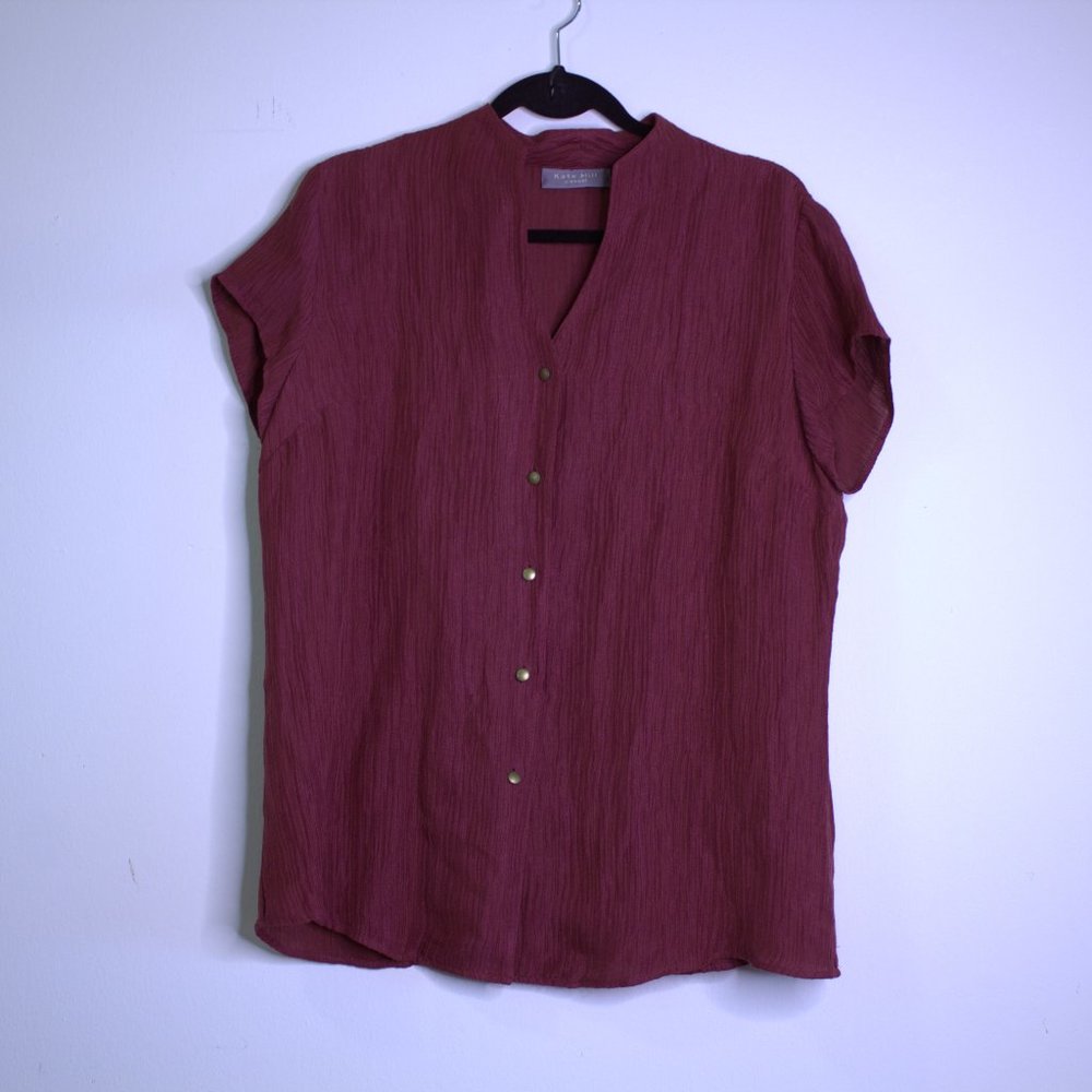 Kate Hill Silk/Linen Blend Casual Top